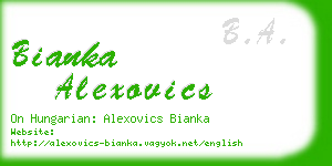 bianka alexovics business card